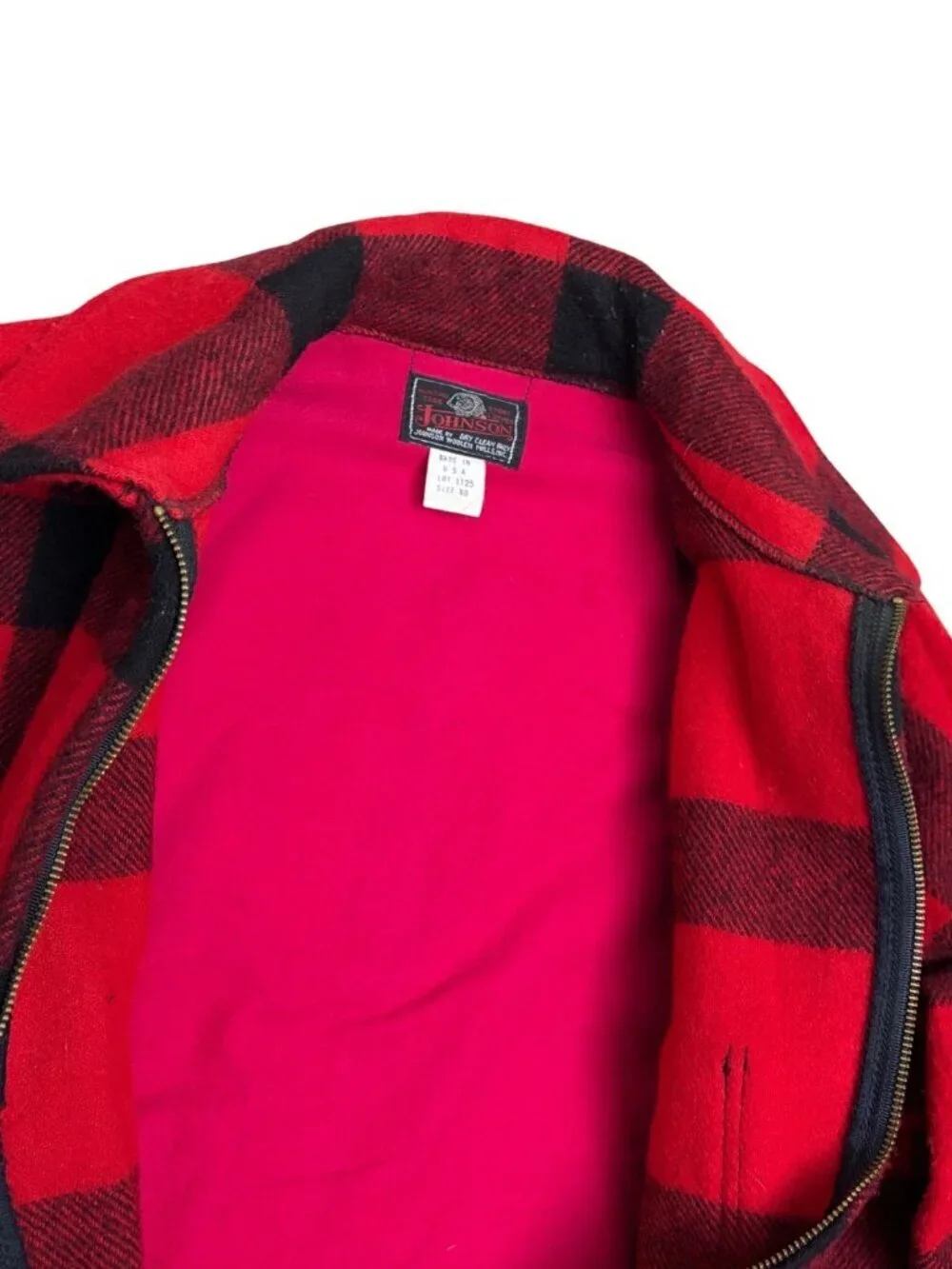 RARE VINTAGE 1950s Johnson Woolen Mills Wool Hunting Jacket Coat Red Mens Medium